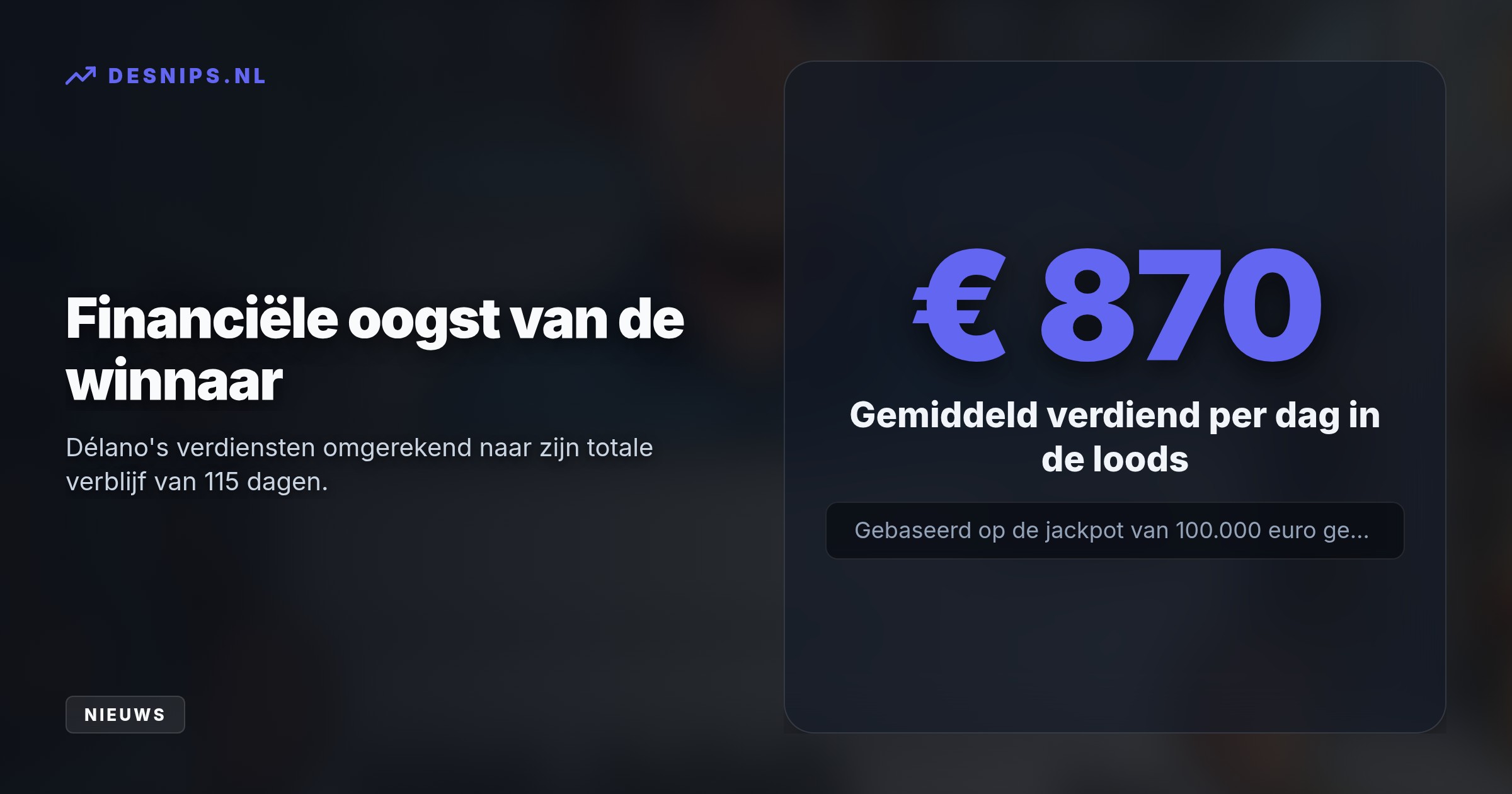 De 26-jarige Hilversummer wint 100.000 euro, maar wilde de SBS-loods nog helemaal niet verlaten. Ondertussen maakt het realityprogramma zich op voor de Televizier-Ring vanavond.