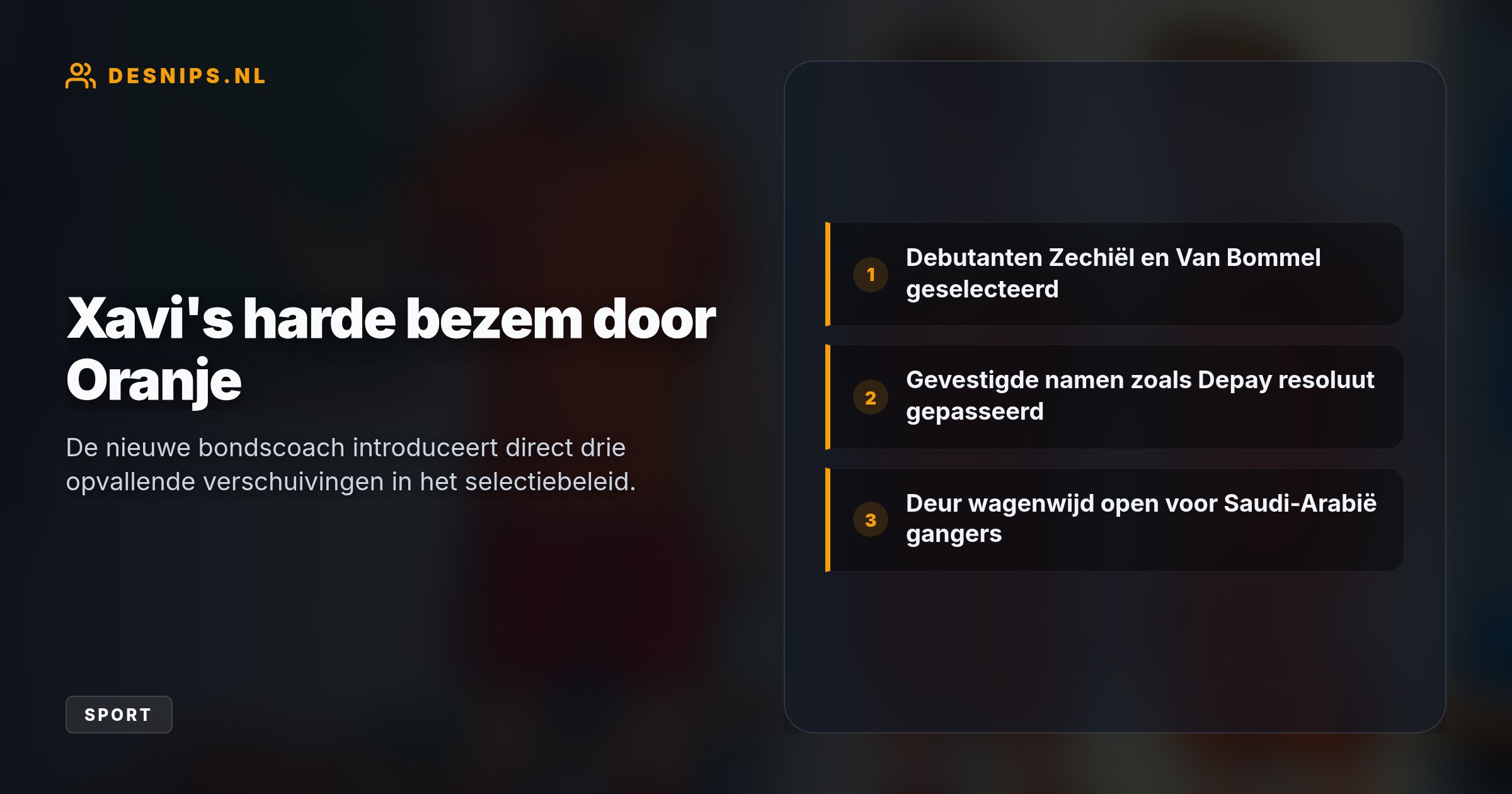 De nieuwe bondscoach kiest resoluut voor verjonging door gevestigde routiniers te passeren en de deur open te zetten voor debutanten.