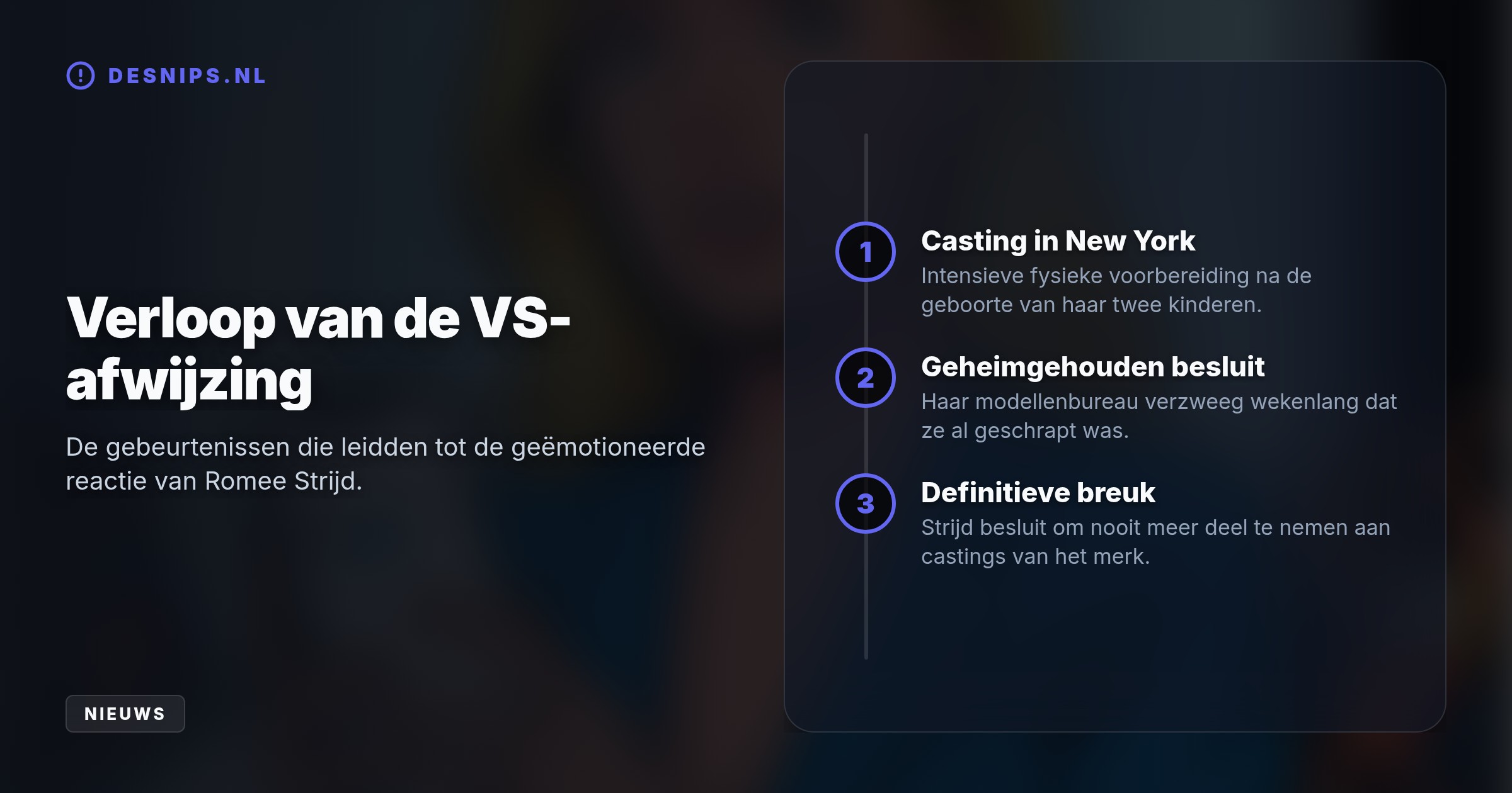 Na weken onzekerheid bleek het model al veel eerder geschrapt voor de show in Los Angeles. Vanwege het gebrek aan eerlijkheid van haar bureau stapt ze nooit meer naar hun casting.
