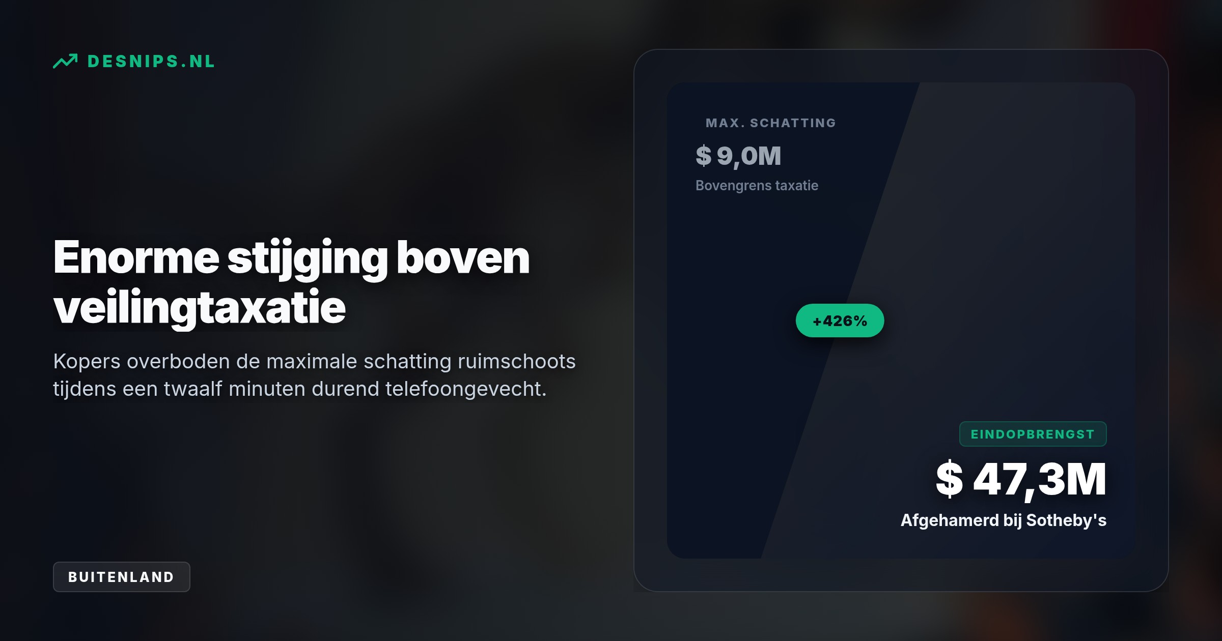 Wetenschappers vrezen dat het skelet definitief in een privécollectie verdwijnt doordat particuliere bieders publieke musea overbieden op de commerciële dinomarkt.