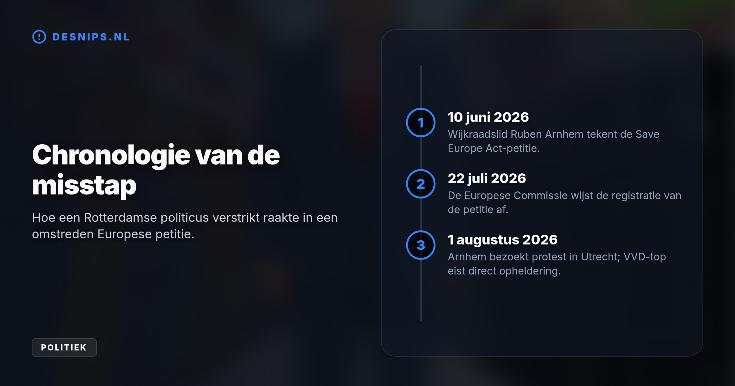 Wijkraadslid Ruben Arnhem bezocht een protest en tekende een door Rusland gelinkte remigratiepetitie. De VVD-top eist nu direct opheldering.