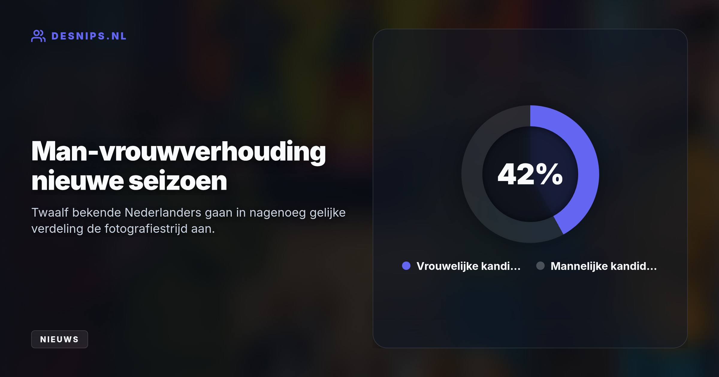 Twaalf BN'ers strijden wekelijks op dinsdag en woensdag om 20:30 uur op RTL 4 en Videoland om de beste foto. Ze fotograferen onder andere K3 in Ahoy en asielhonden.