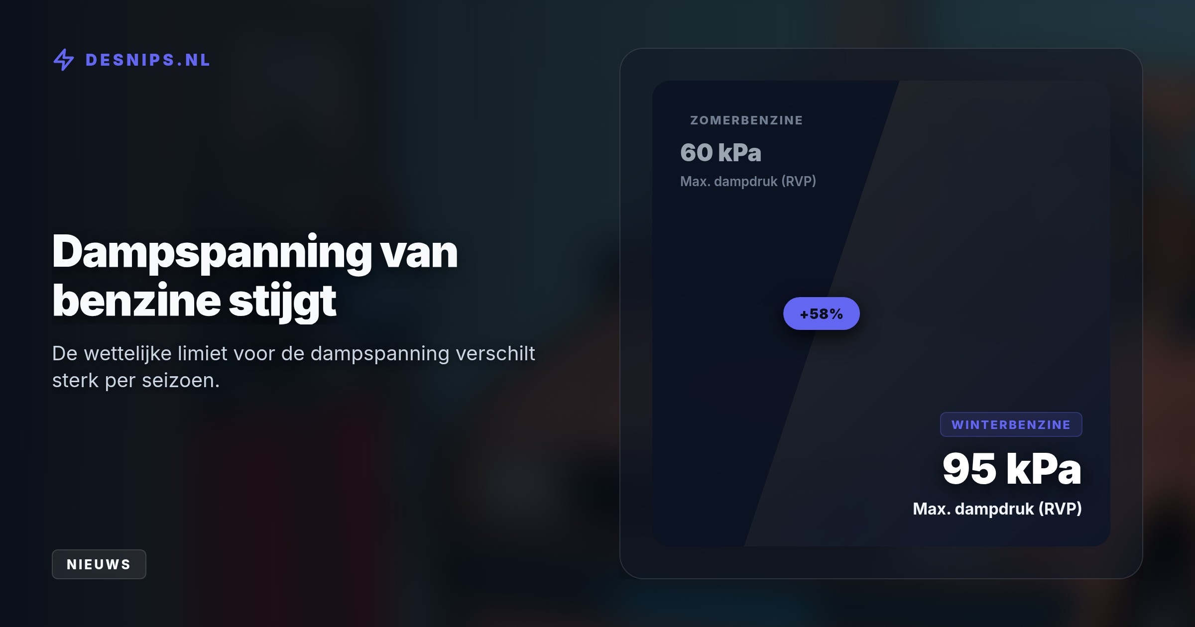 Door extra vluchtig butaan start je motor sneller in de kou, maar daalt de energiedichtheid. Hierdoor lever je per volle tank van 50 liter zo'n 5 kilometer aan bereik in.