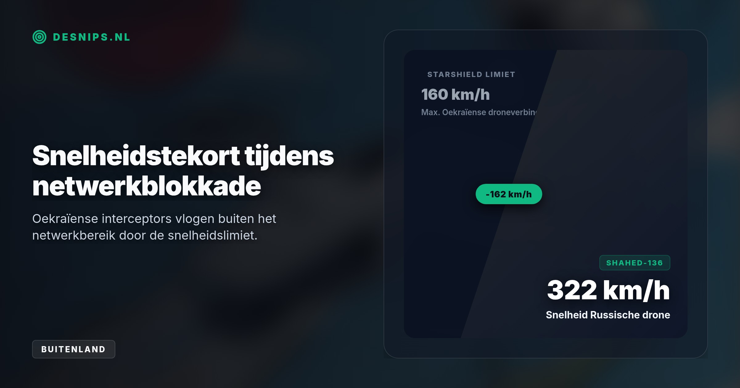 SpaceX beperkte de Starshield-snelheid op verzoek van de VS tot 160 km/h, waardoor Oekraïense drones Shaheds (322 km/h) niet konden stoppen. De verbinding is nu grotendeels hersteld.