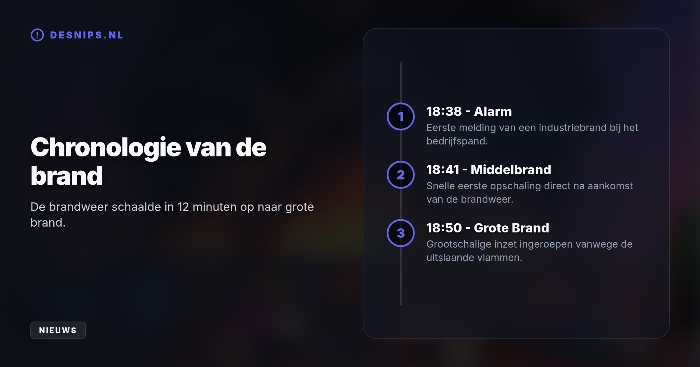 De brandweer is zaterdagavond met groot materieel uitgerukt naar de Edisonweg en adviseert omwonenden dringend ramen en deuren te sluiten vanwege de zware rook.