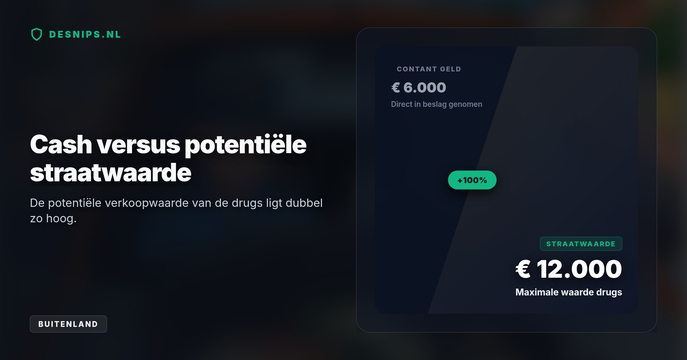 Tijdens een routinecontrole viel een 23-jarige Nederlander door de mand door extreme zenuwen. Agenten vonden een verborgen ruimte met drugs ter waarde van 12.000 euro en 6.000 euro cash.