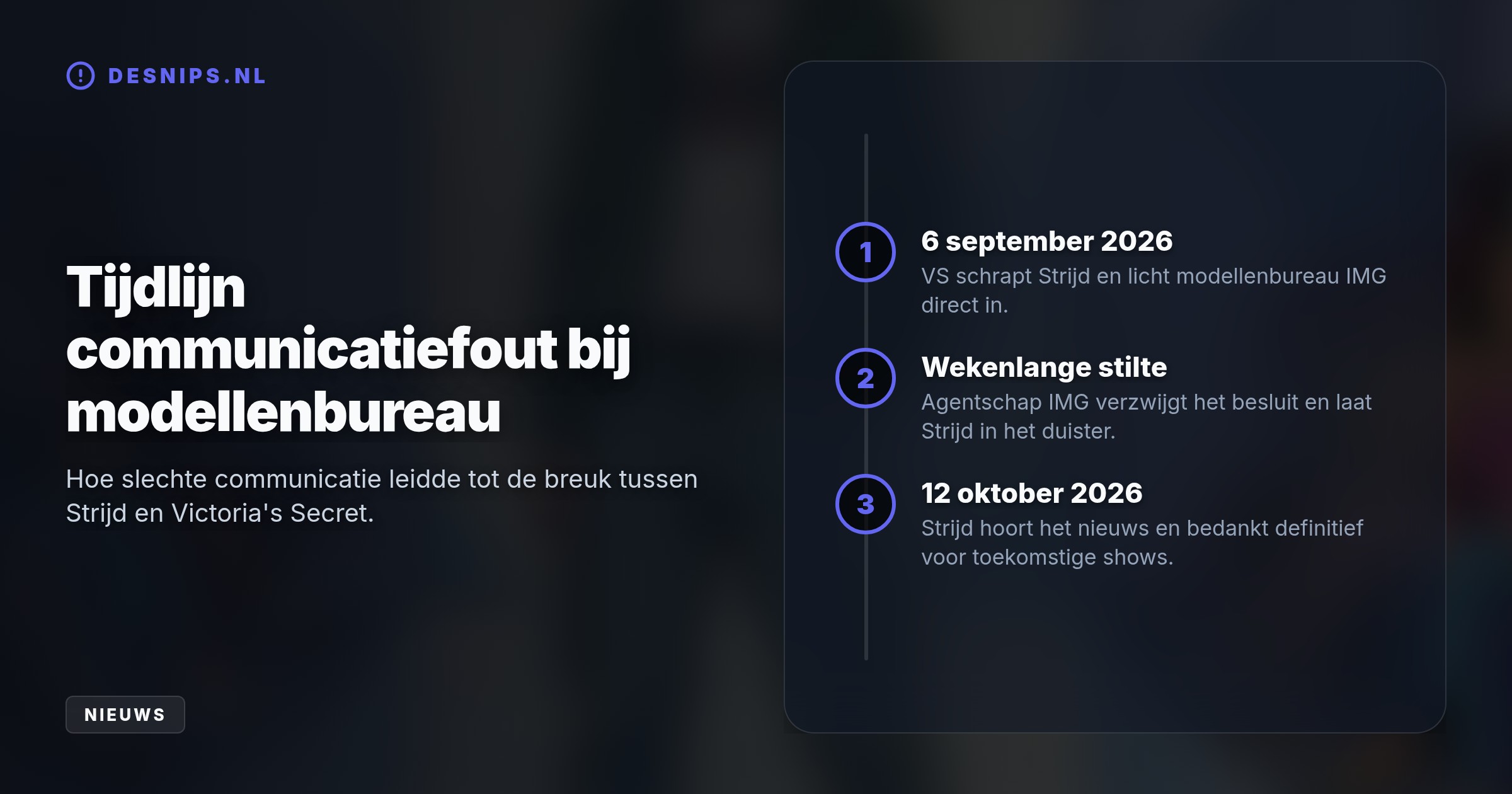 Het model werd al op 6 september afgewezen, maar haar agentschap IMG zweeg wekenlang. Vanwege het geschonden vertrouwen weigert de Nederlandse nu nog voor het merk te lopen.