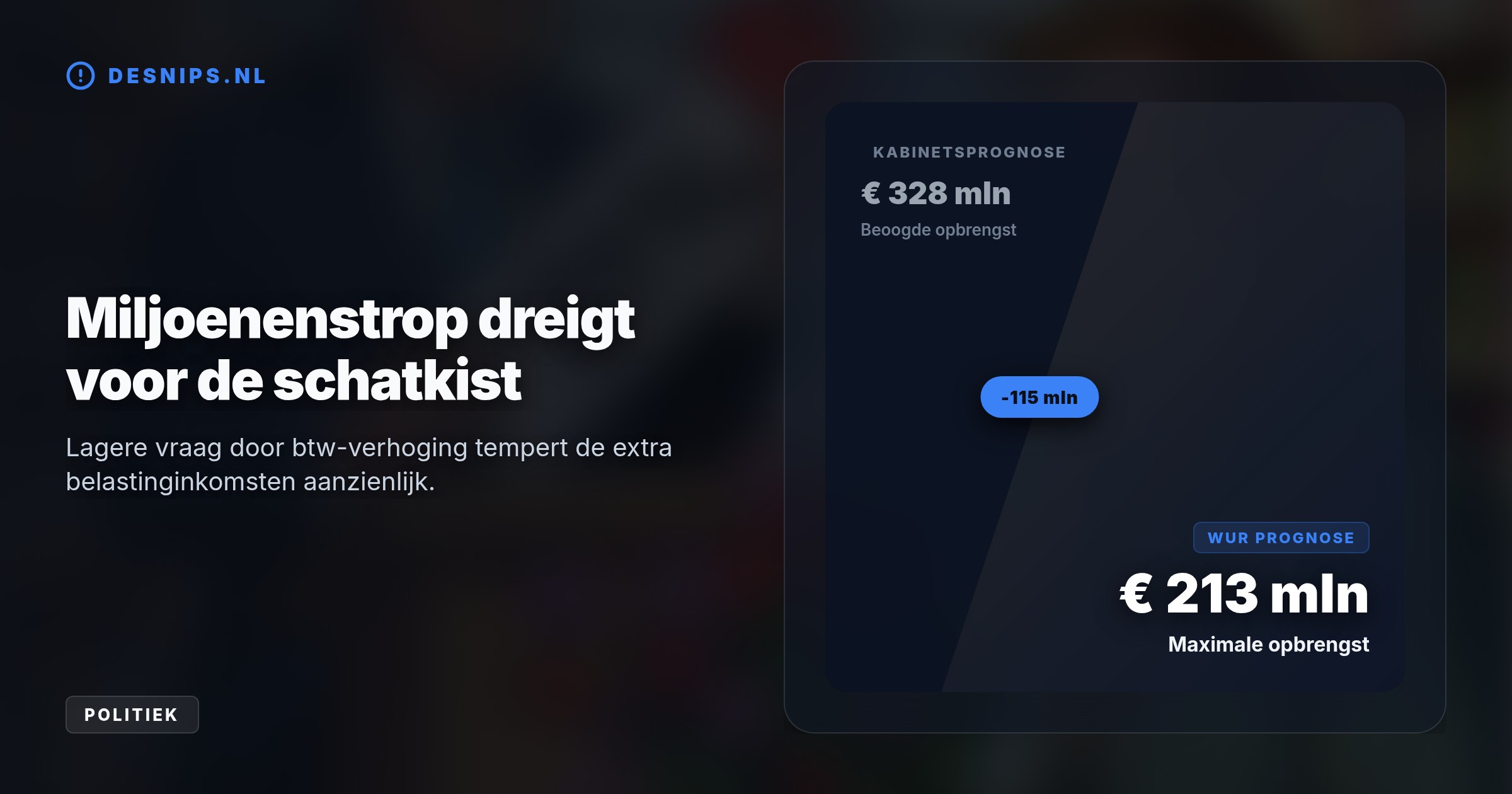 Door de btw-verhoging per 2028 van 9% naar 21% vrezen bloemisten een omzetdaling van 15%. Het kabinet loopt bovendien 115 miljoen euro mis door de krimpende vraag naar sierteelt.
