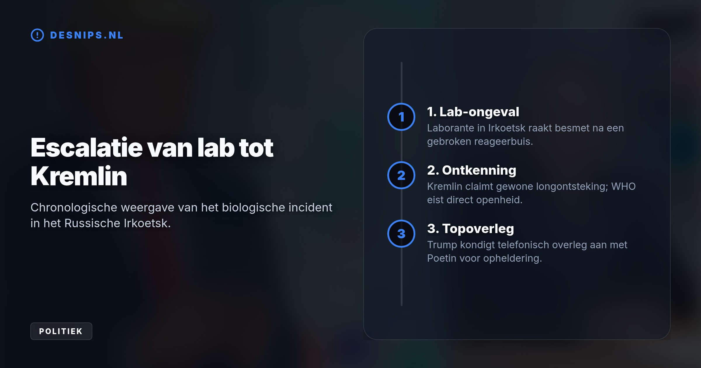 Na het overlijden van een laborante in Siberië vreest de VS een besmetting met de uiterst gevaarlijke longpest. Het Kremlin ontkent en houdt het op longontsteking.