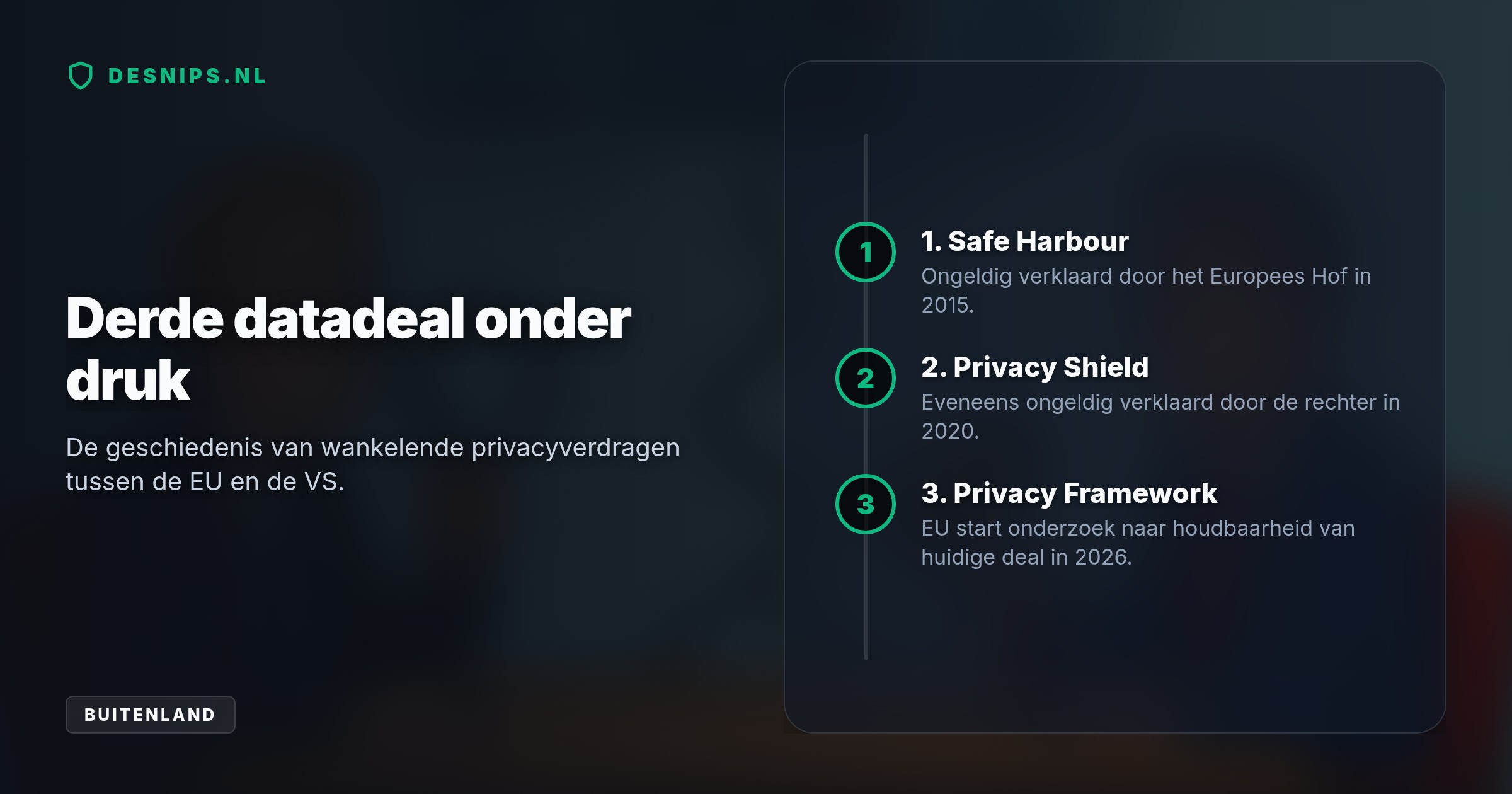 De Europese Commissie start een onderzoek naar het dataverdrag omdat de Amerikaanse president door een nieuwe rechterlijke uitspraak FTC-toezichthouders direct kan ontslaan.