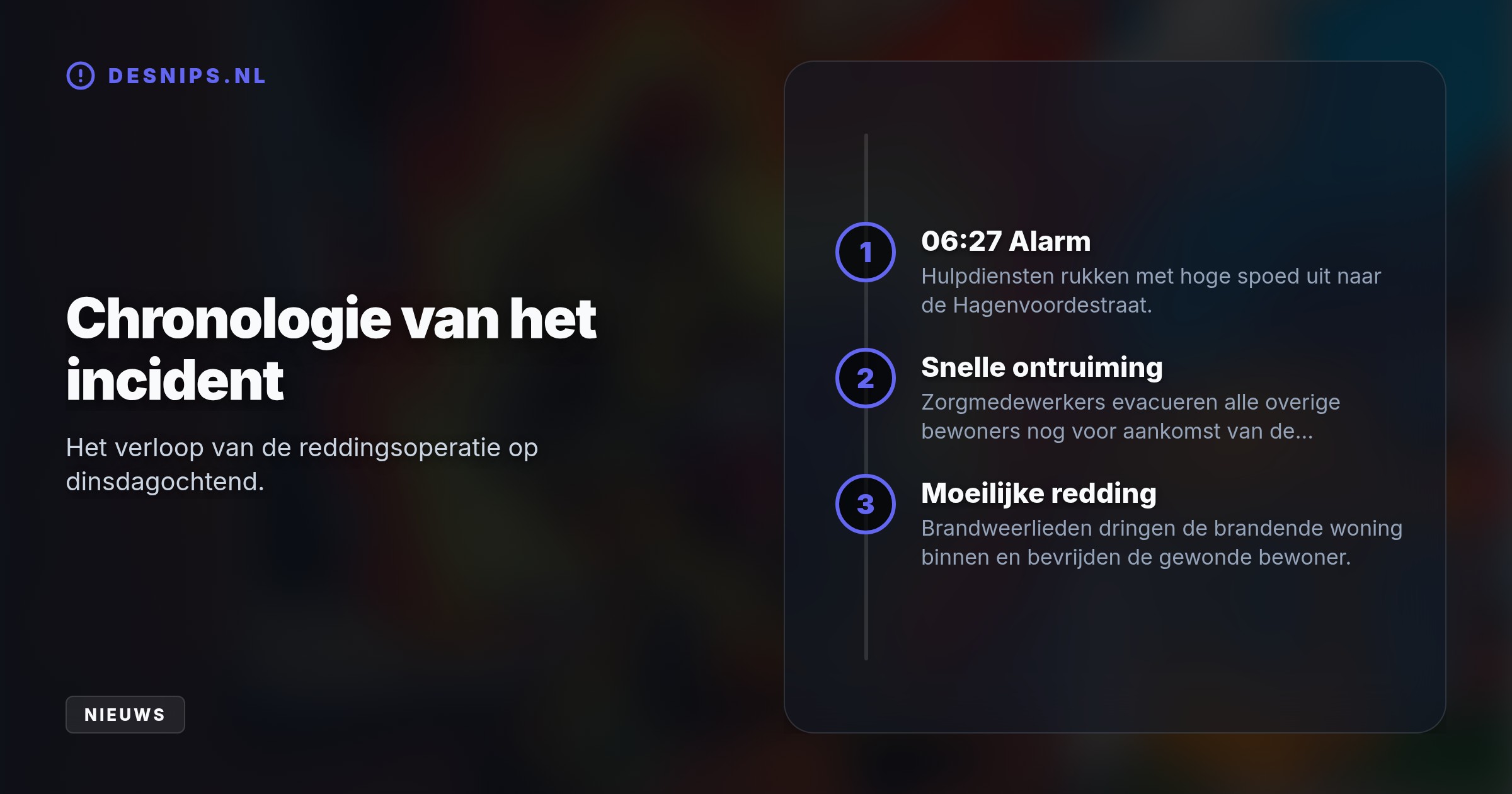 Alerte zorgmedewerkers evacueerden het gebouw in Stadshagen nog voor de brandweer arriveerde, waarna brandweerlieden de gewonde bewoner uit de brandende woning redden.