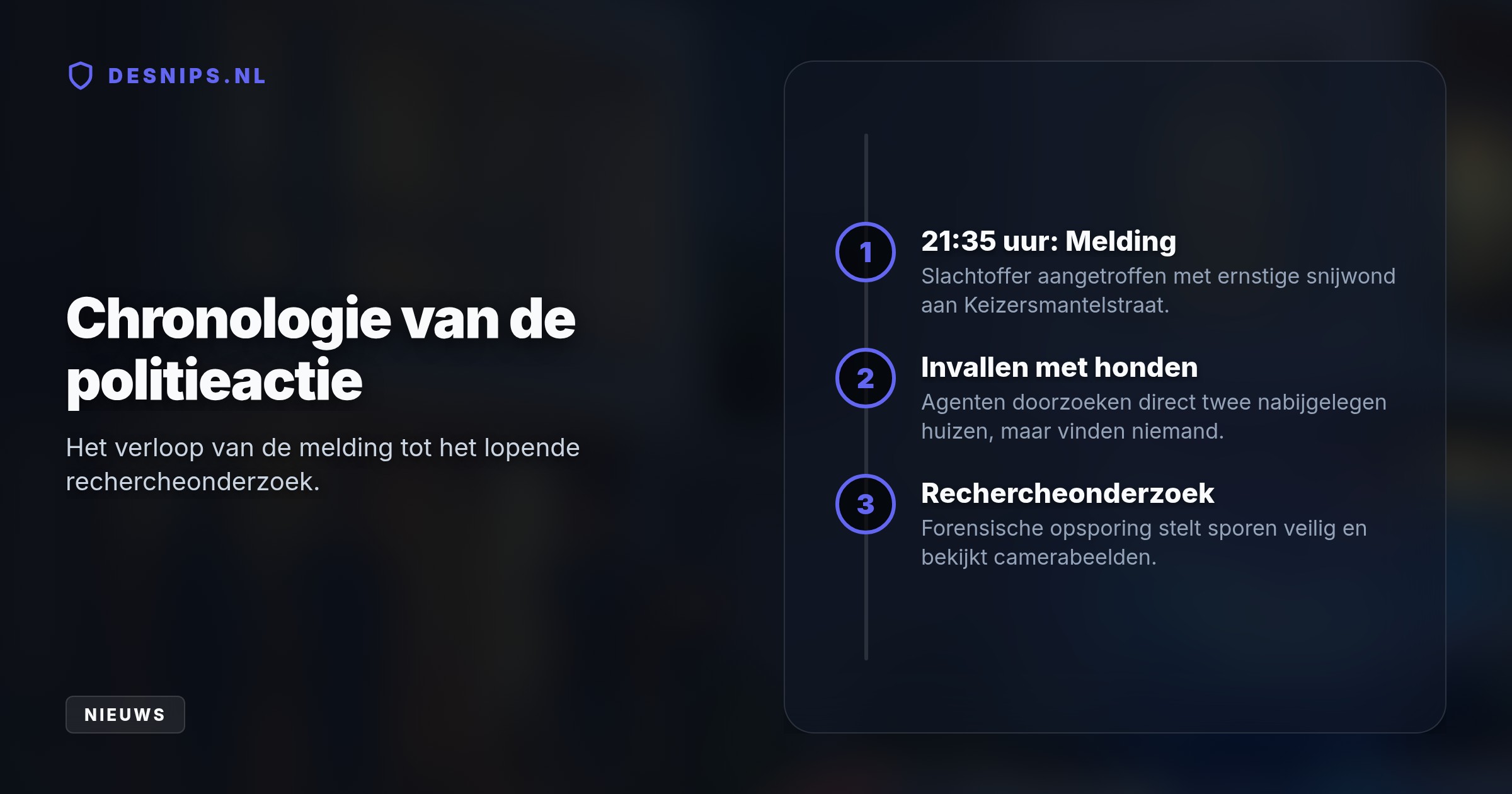 Een zwaargewonde man met een snijwond werd woensdagavond op straat in Tongelre gevonden. Acties met speurhonden in twee nabijgelegen woningen leverden geen verdachte op.