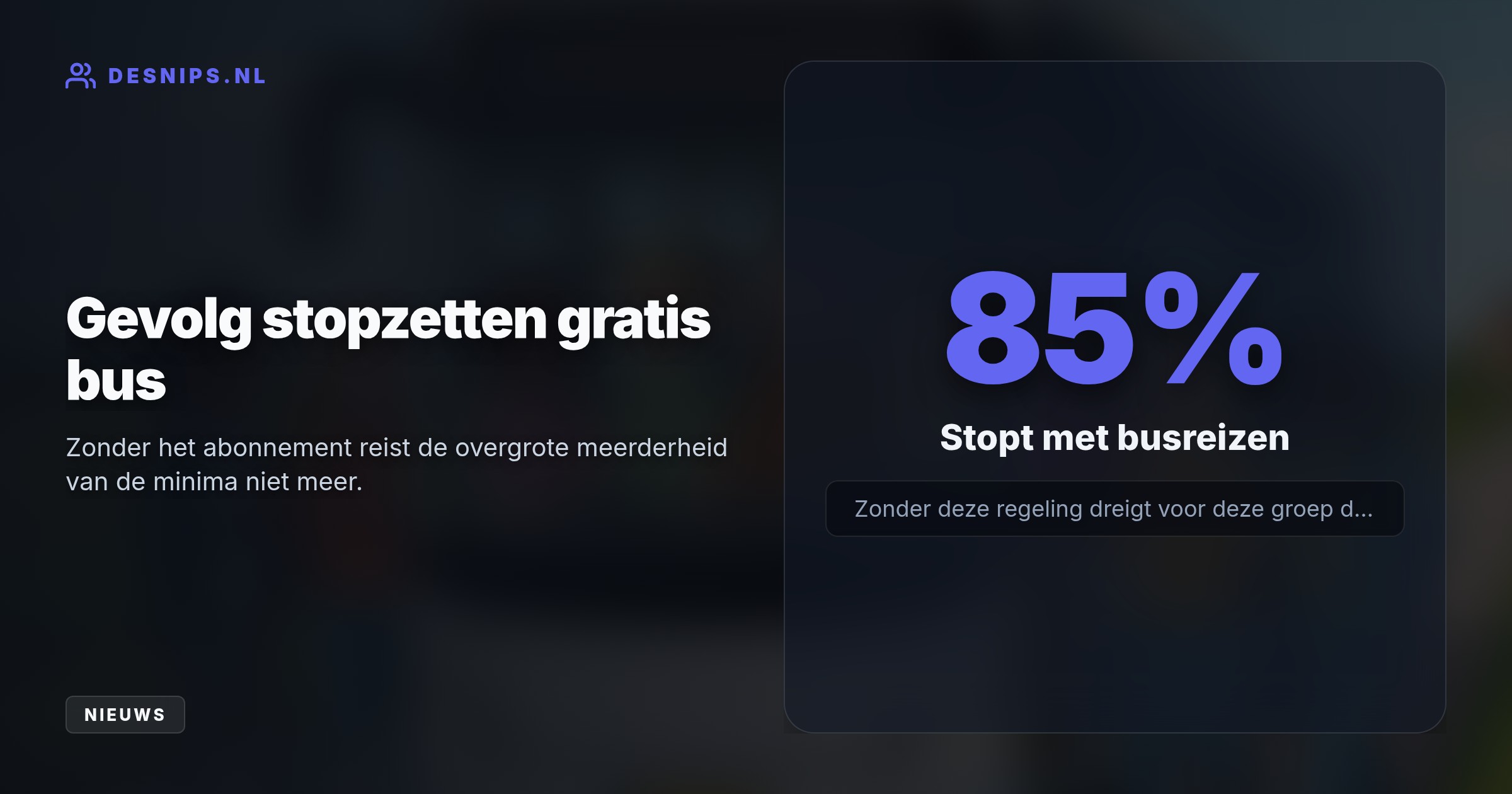 Na een geslaagde proef voor minima wil de gemeente nu ook jongeren gratis laten reizen om sociale isolatie te voorkomen en mobiliteit te vergroten.