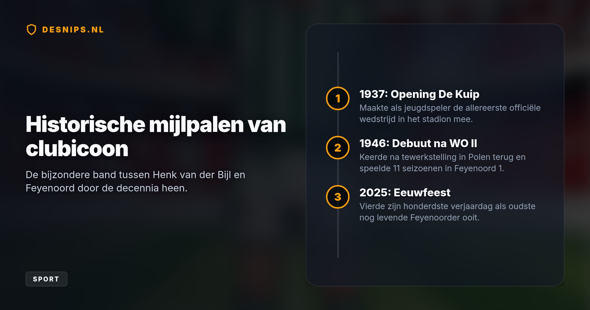 De 'tijger op doel' speelde ruim 200 wedstrijden voor Feyenoord in de jaren veertig en vijftig en bleef tot zijn dood de oudste nog levende clublegende.