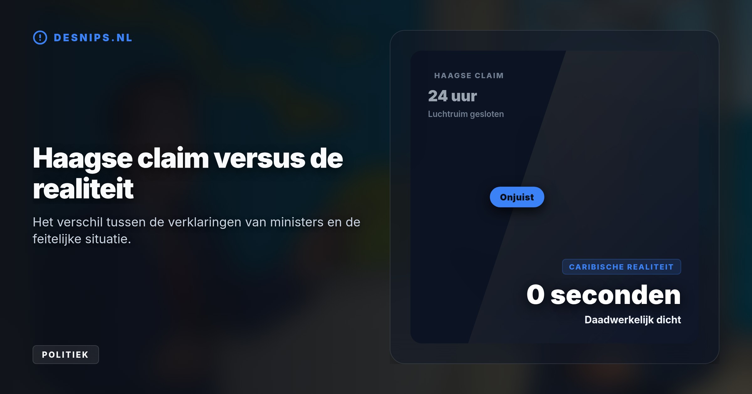 Uit onderzoek van Argos blijkt dat het luchtruim geen seconde formeel gesloten is geweest. De verwarring ontstond door een Amerikaans vliegverbod dat niet voor de eilanden gold.