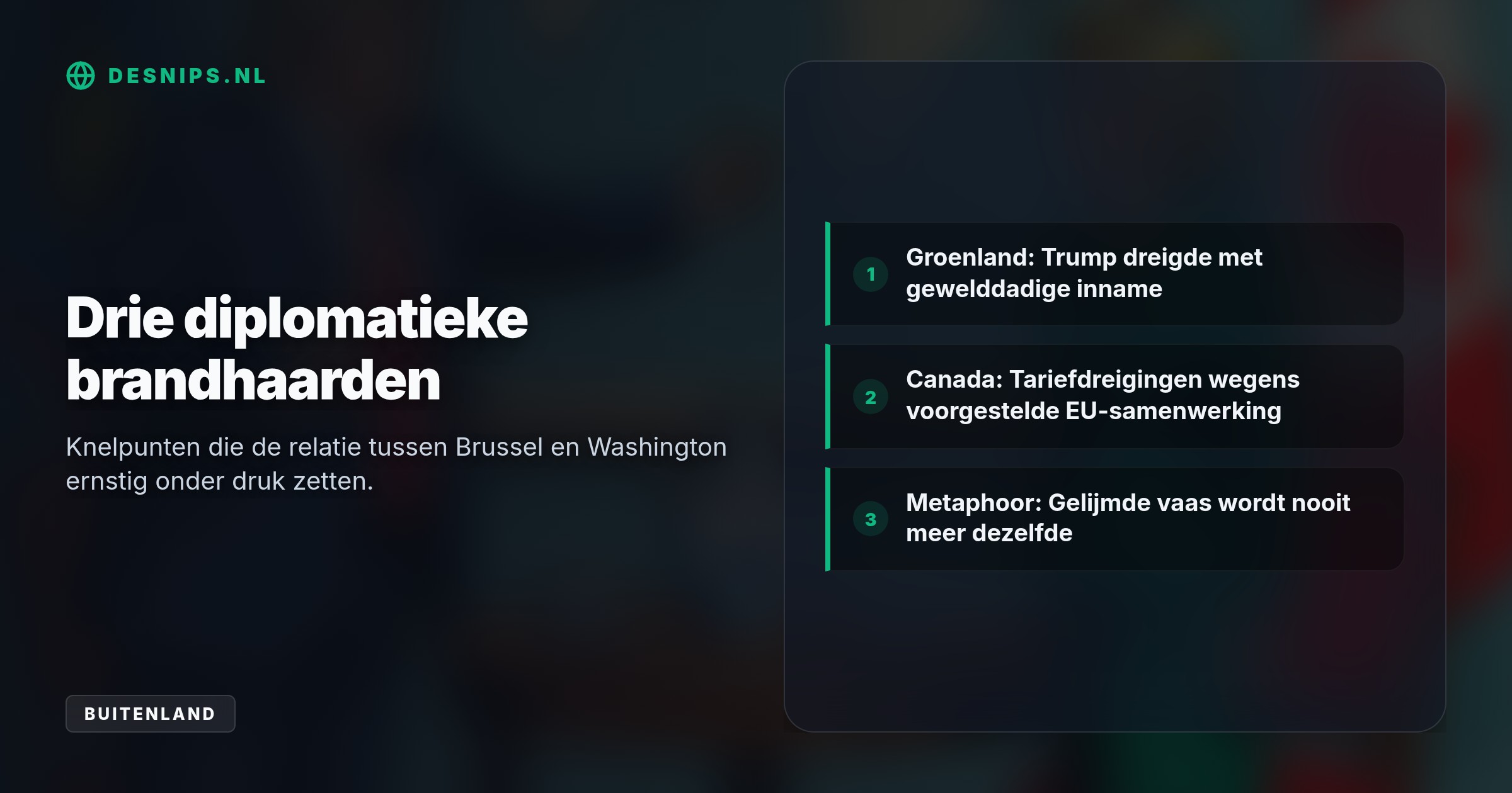 Trumps dreigementen over Groenland en Canada beschadigen het diplomatieke vertrouwen tussen bondgenoten ernstig. Volgens Kallas blijft de relatie daardoor blijvend getekend.